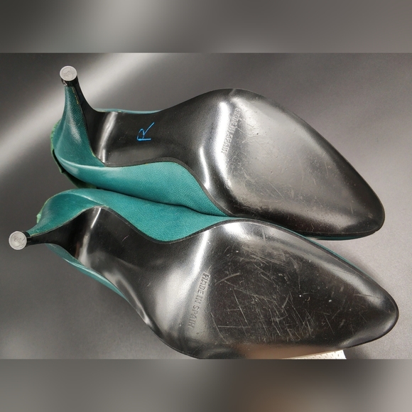 Vintage Shoes Women MARTINEZ VALERO Spain Genuine leather Suede  Turquoise 80s - Picture 6 of 6